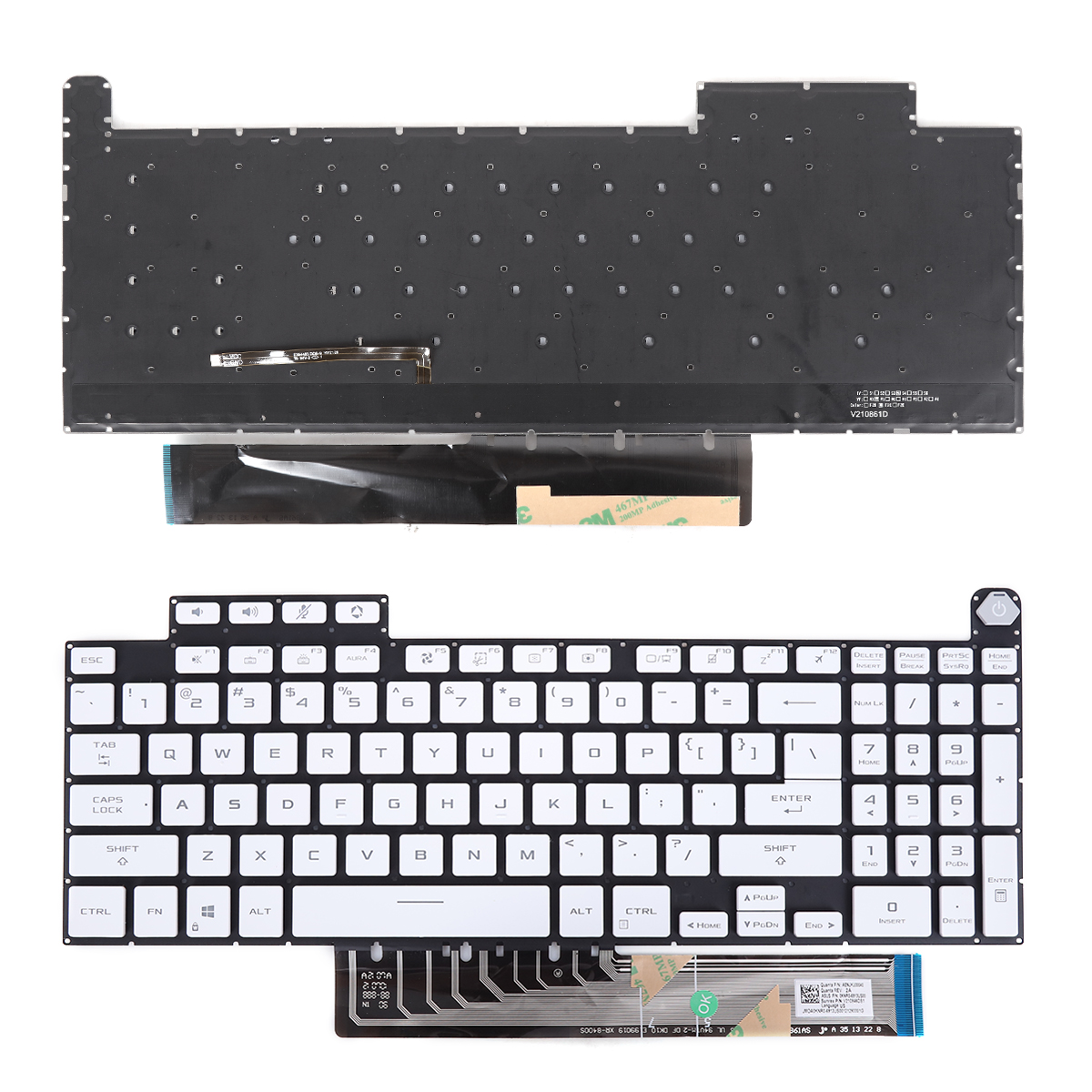 Picture of New Replacement Laptop Keyboard For Gray Key ASUS TUF Gaming F15 A15 F17 A17 FX507 FX507Z FA507 FA507R FX517 FX517Z FX707 FX707Z FA707 FA707R WHITE （backlit WIN8） US Layout